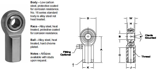 AURORAKG-3關(guān)節(jié)軸承圖紙