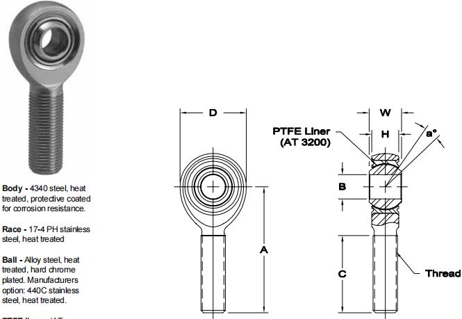 AURORAPRXM-10T 關節(jié)軸承圖紙